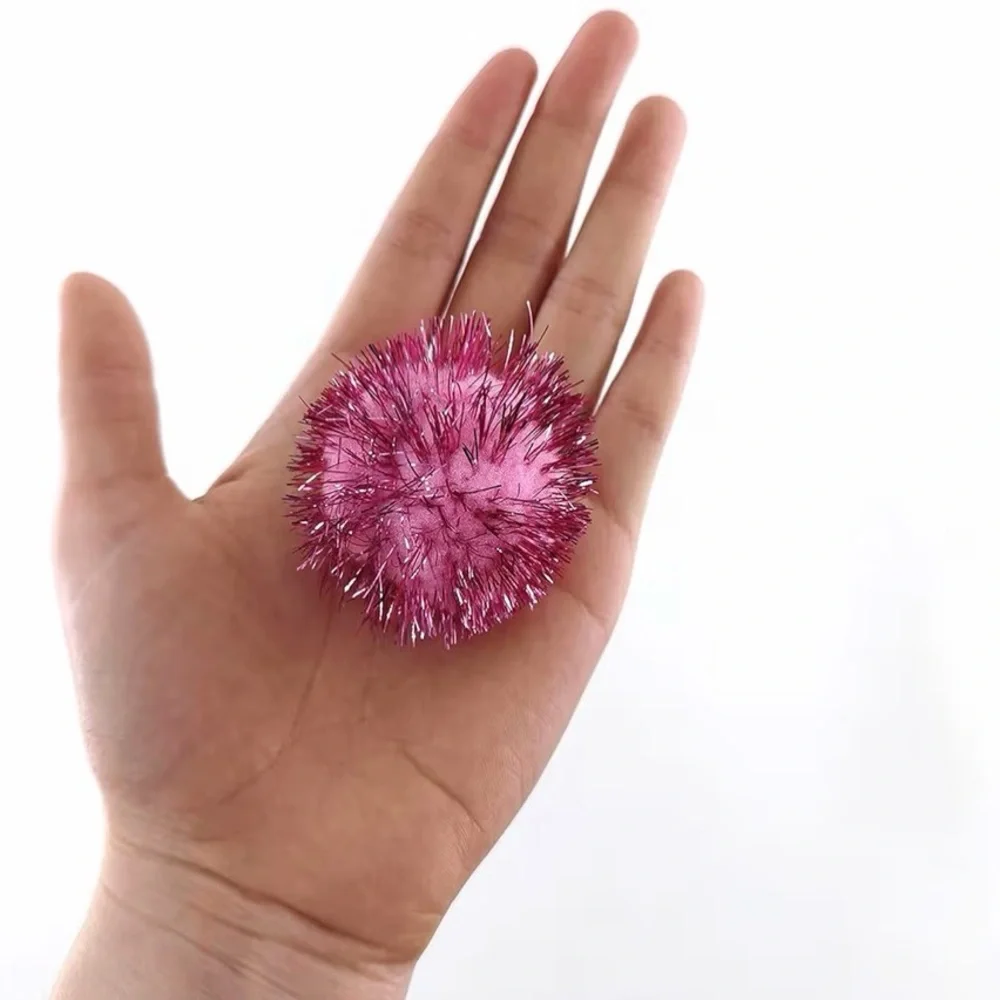 20 Pcs Assorted Color Flash Ball Cat's Favorite Toy Ball Tinsel Pom Poms Flash.